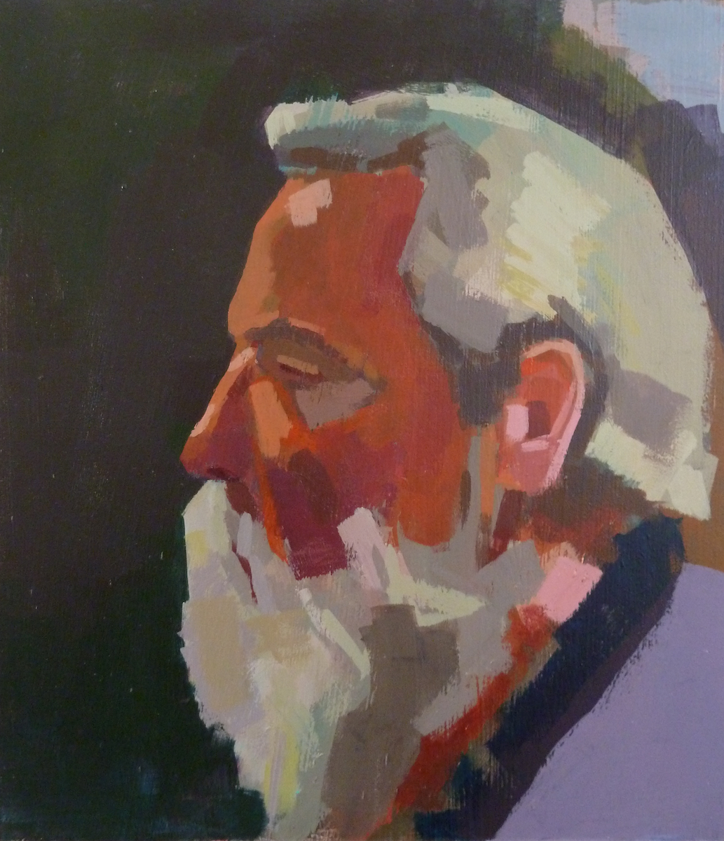 Profile portrait of male model with beard