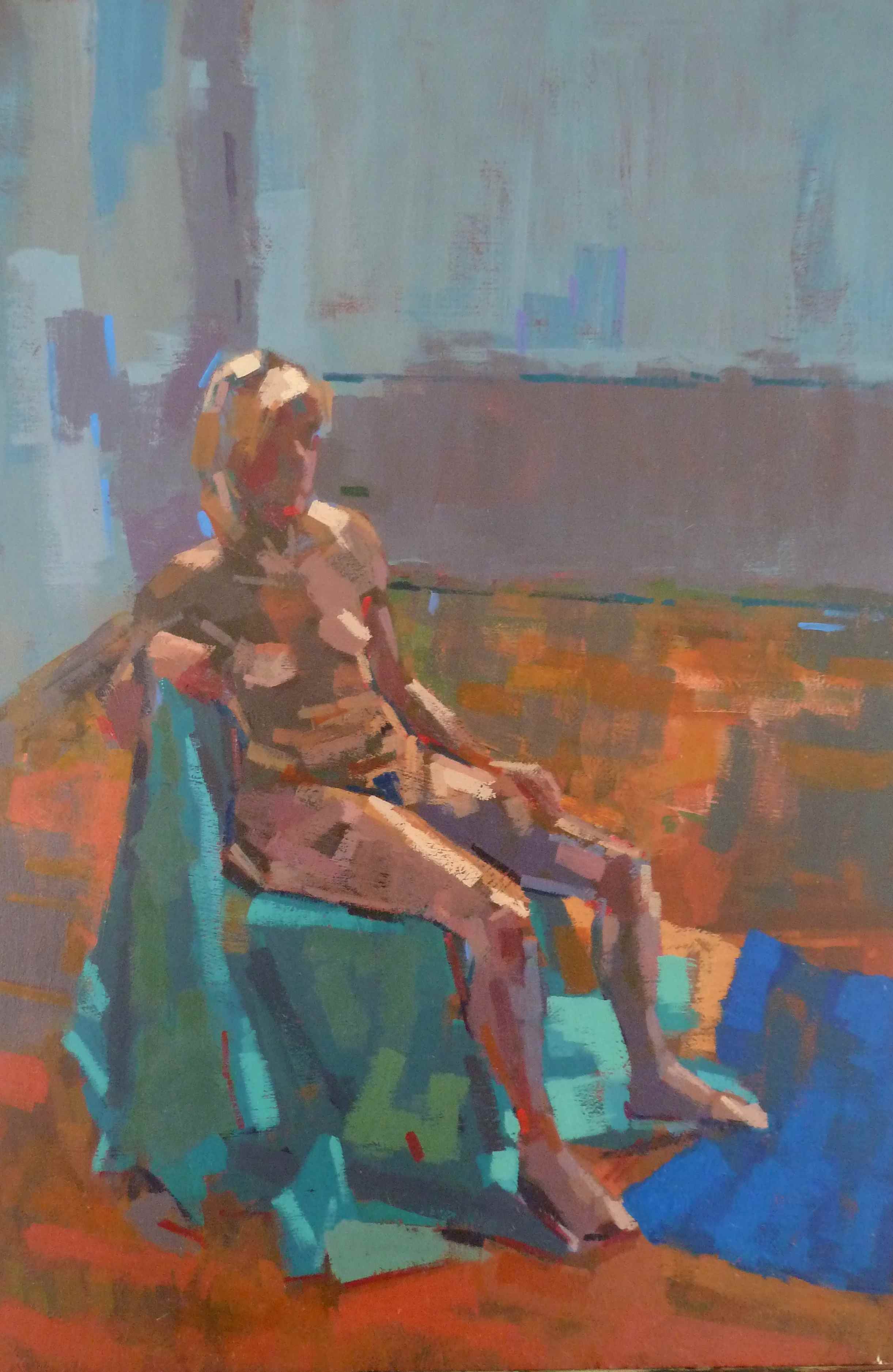 Female life model seated