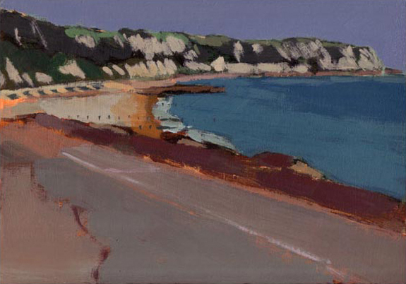 Painting of cliffs and beach near Folkestone
