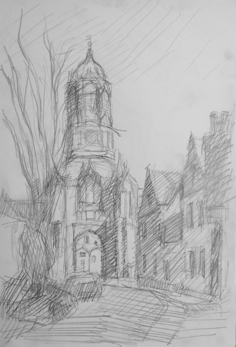 Sketch of Christ Church College Oxford
