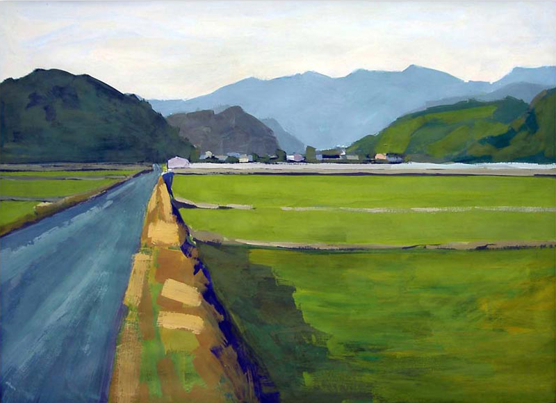 Painting of fields near Hitoyoshi